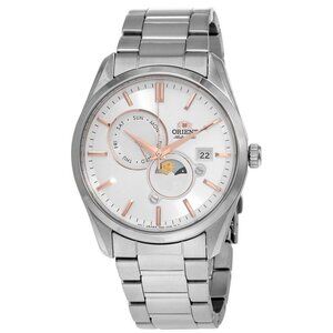 NWT Authentic Orient Sun and Moon Automatic White Dial Men's Watch